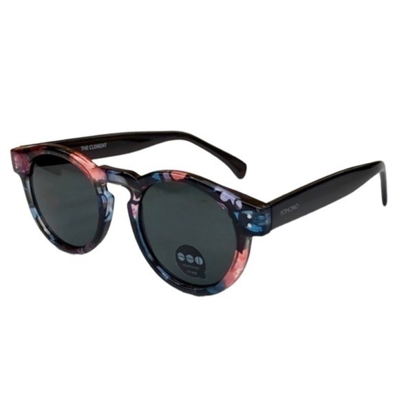 KOMONO Clement Floral Sunglasses NEW pink black round main image 11